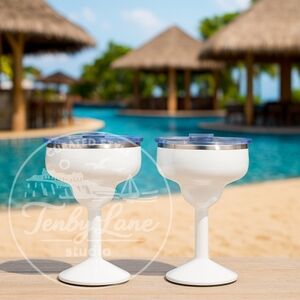ORCA Rita Pearl White 2 Pack 13oz Insulated Stainless Steel Margarita Cup w/ Lid